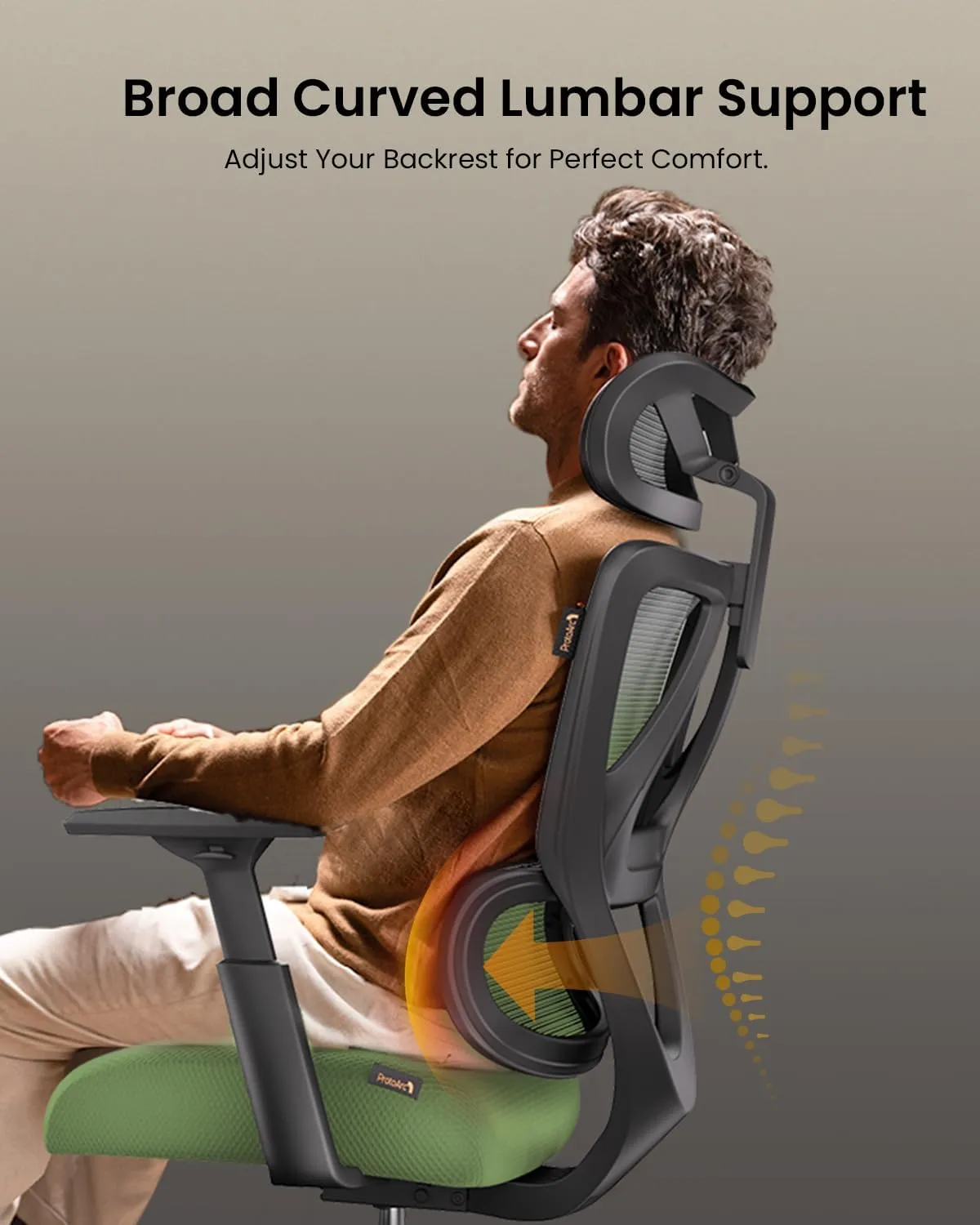 ProtoArc Ergonomic Office Chair, EC100 Big and Tall Desk Chair with Wintex Breathable Mesh, 30% Thicker Saddle Spring Cushion, Lumbar Support, Adjustable Headrest, Armrest - Gradient Green