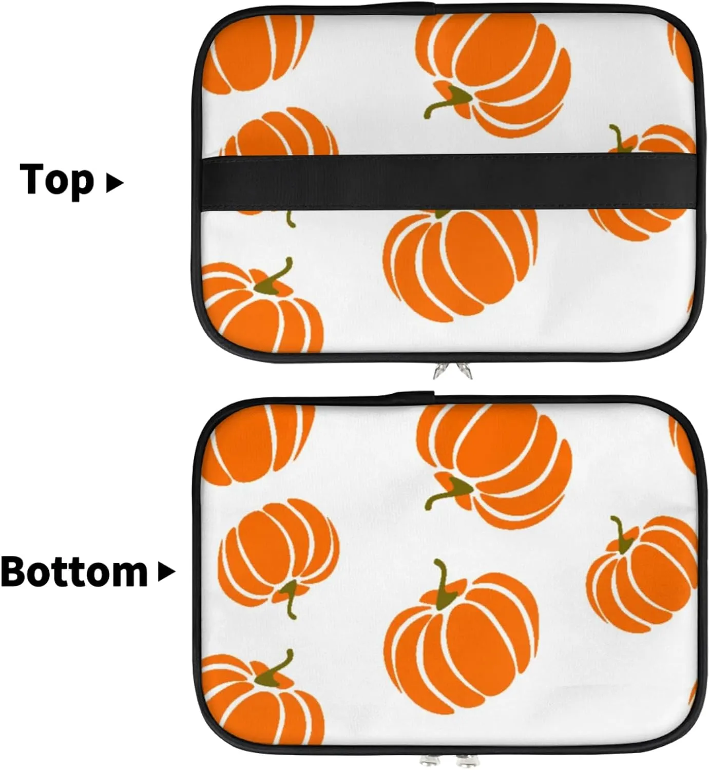 Pumpkins Home Range Makeup Bag Large Opening Cosmetic Bag Portable Makeup Case Organizer Toiletry Bags for Women Daily Traveling With Handle Grids Smooth Zipper Divider Makeup Pouch