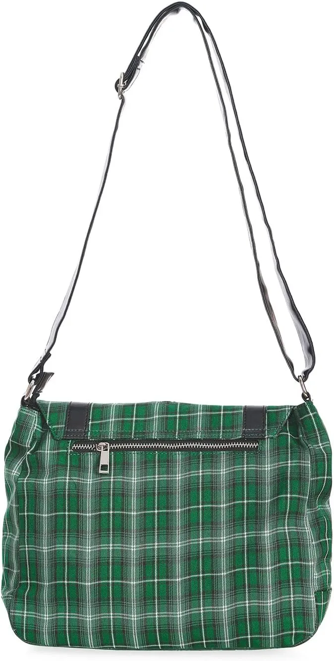 Punk Plaid Print Tartan Messenger Shoulder Bag Crossbody Handbag Women's Purse