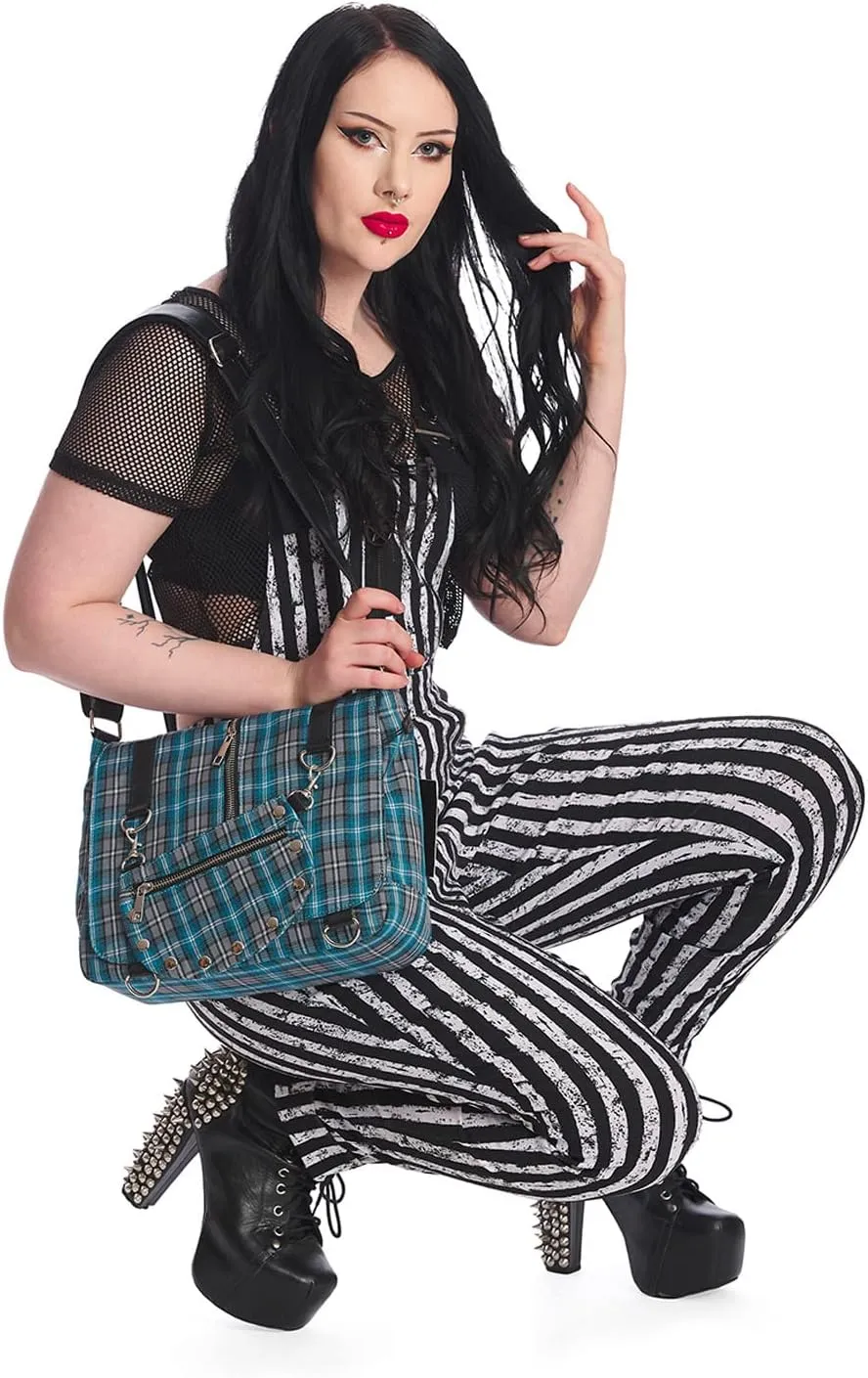 Punk Plaid Print Tartan Messenger Shoulder Bag Crossbody Handbag Women's Purse