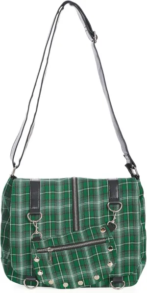Punk Plaid Print Tartan Messenger Shoulder Bag Crossbody Handbag Women's Purse