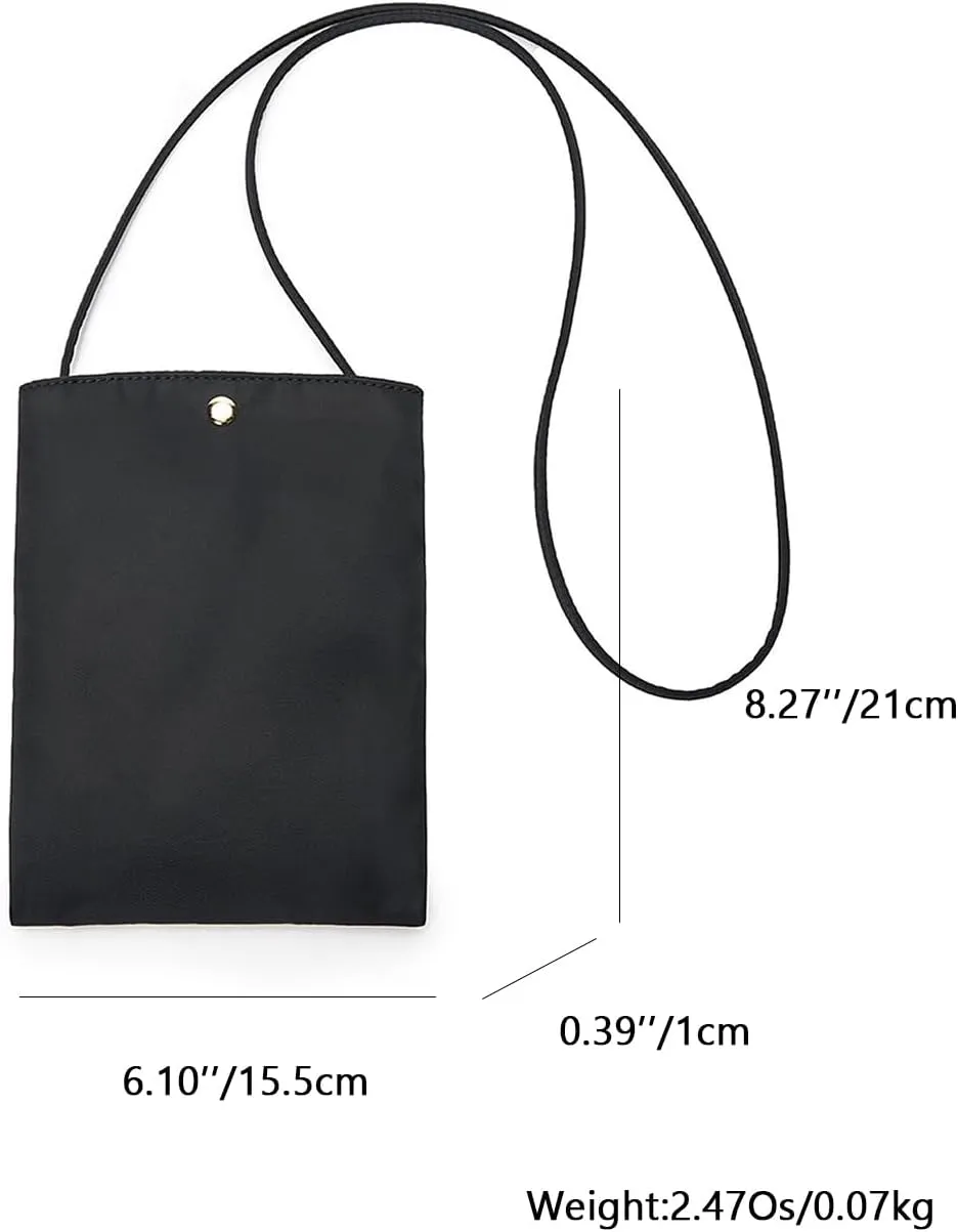 Pure Nylon Mobile Phone Bag Mini Cloth Bag ins Style Japanese Simple and Versatile Messenger Small Square Bag