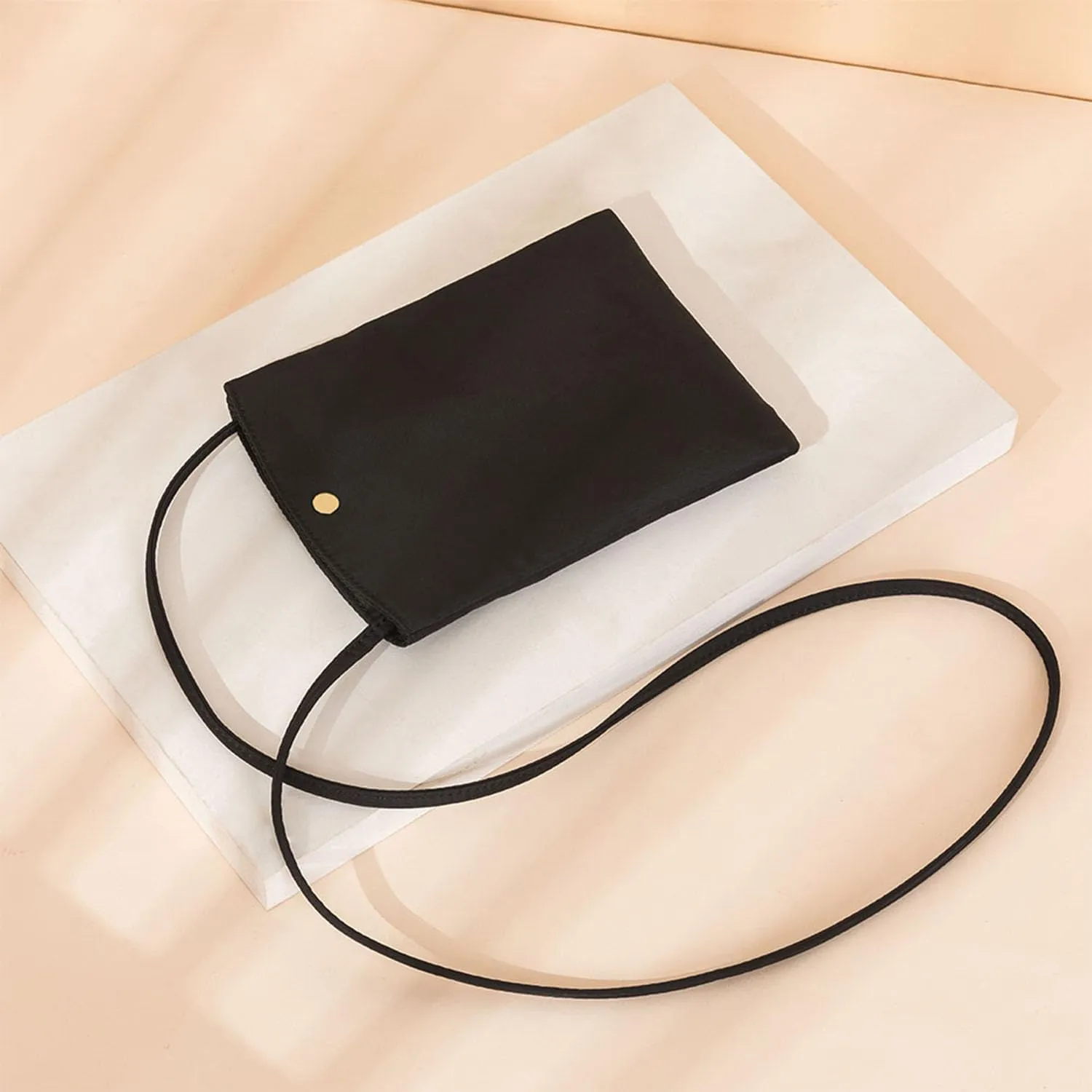 Pure Nylon Mobile Phone Bag Mini Cloth Bag ins Style Japanese Simple and Versatile Messenger Small Square Bag