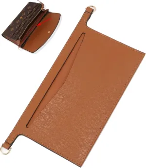 Purse Insert Organizer Conversion Kit for Emilie Wallet, Convert Classic Long Flap Wallet Into Crossbody Bag, Crossbody Conversion kit Compatible with LV Sarah Wallet - Brown