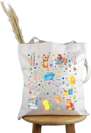 PWHAOO Pottery Maker Gift Pottery Design Tote Bag Ceramic Artist Lover Handbag Ceramics Lover Gift