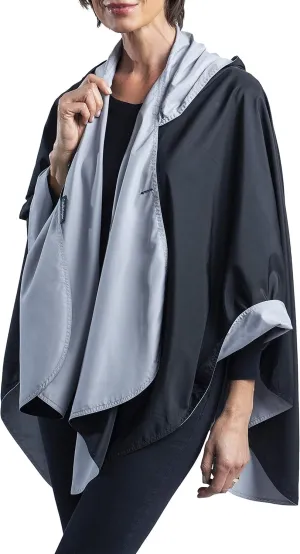 RainCaper Womens Rain Cape Poncho Coat Jacket with Hood Reversible Gorgeous Ultrasoft