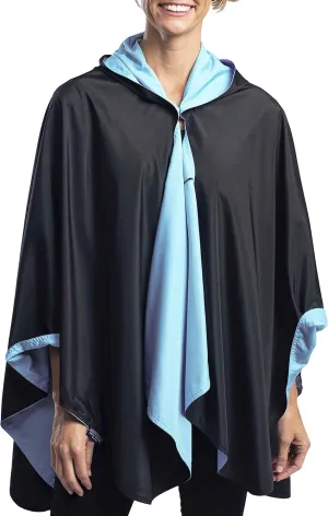 RainCaper Womens Rain Cape Poncho Coat Jacket with Hood Reversible Gorgeous Ultrasoft