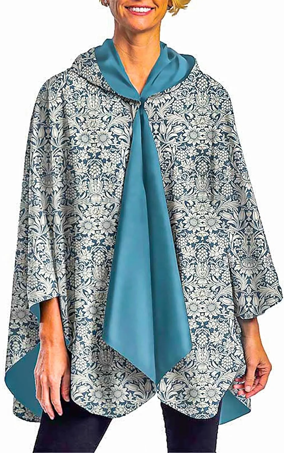RainCaper Womens Rain Cape Poncho Coat Jacket with Hood Reversible Gorgeous Ultrasoft