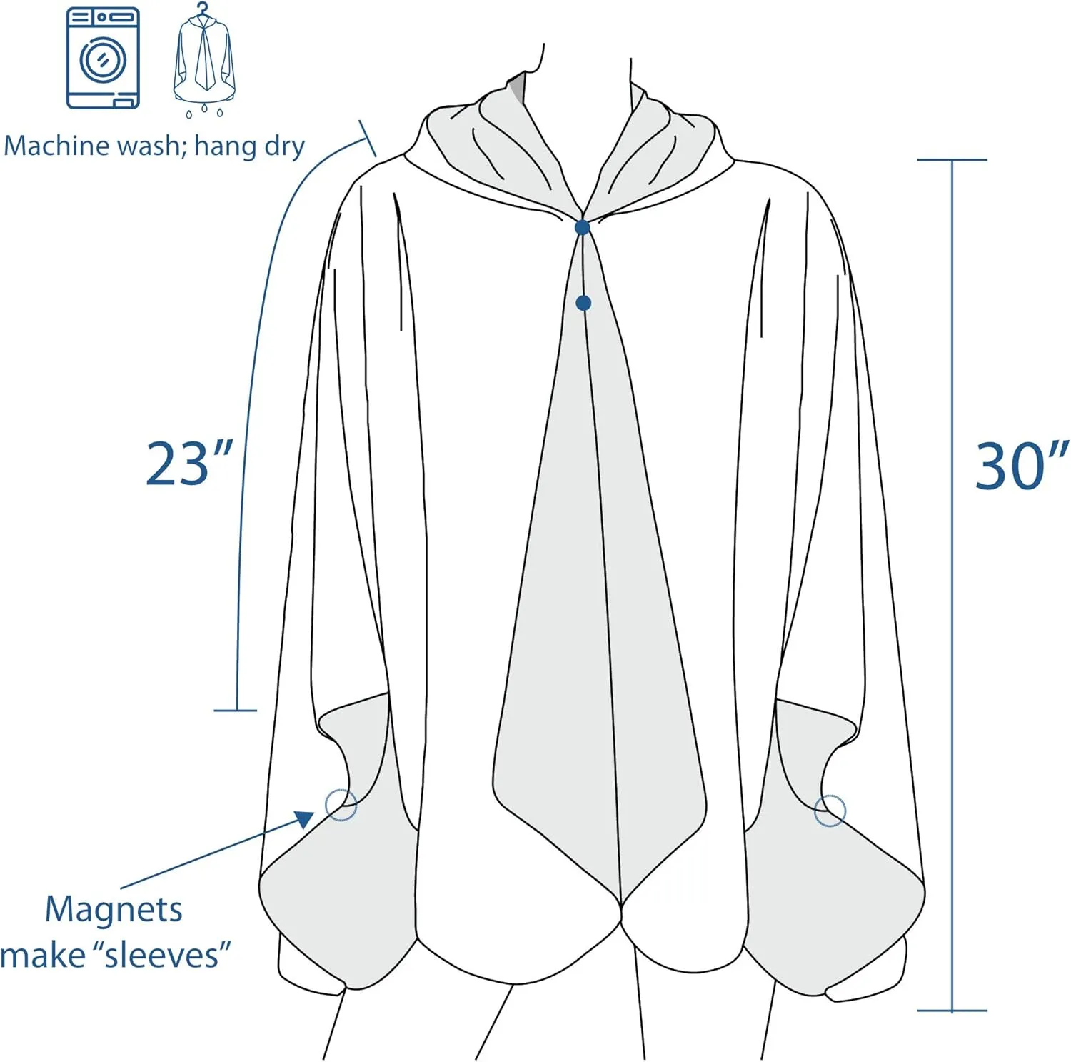 RainCaper Womens Rain Cape Poncho Coat Jacket with Hood Reversible Gorgeous Ultrasoft