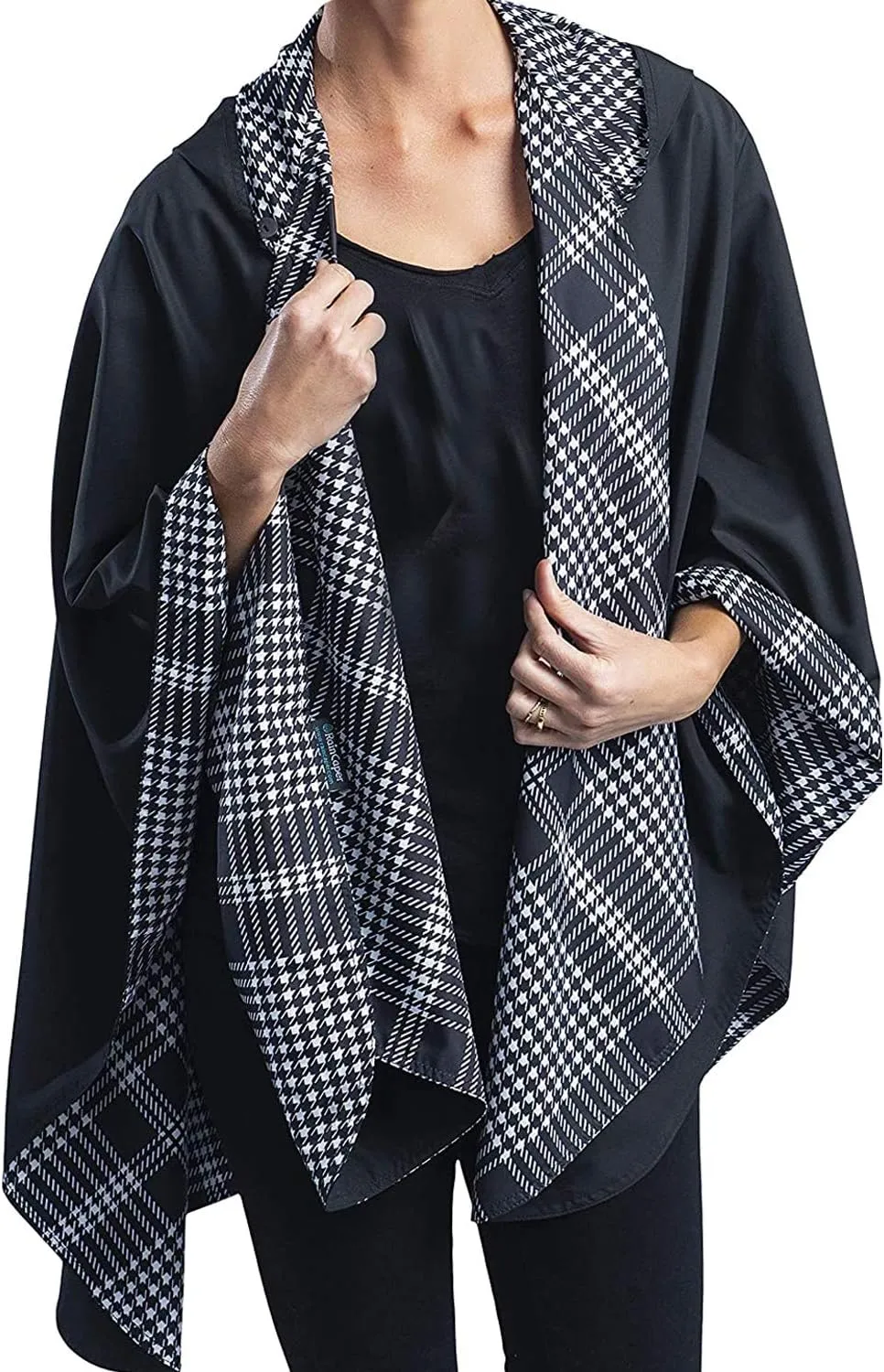 RainCaper Womens Rain Cape Poncho Coat Jacket with Hood Reversible Gorgeous Ultrasoft