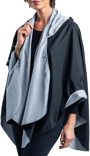 RainCaper Womens Rain Cape Poncho Coat Jacket with Hood Reversible Gorgeous Ultrasoft