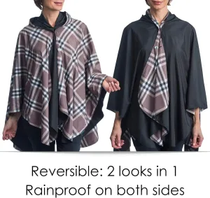 RainCaper Womens Rain Cape Poncho Coat Jacket with Hood Reversible Gorgeous Ultrasoft