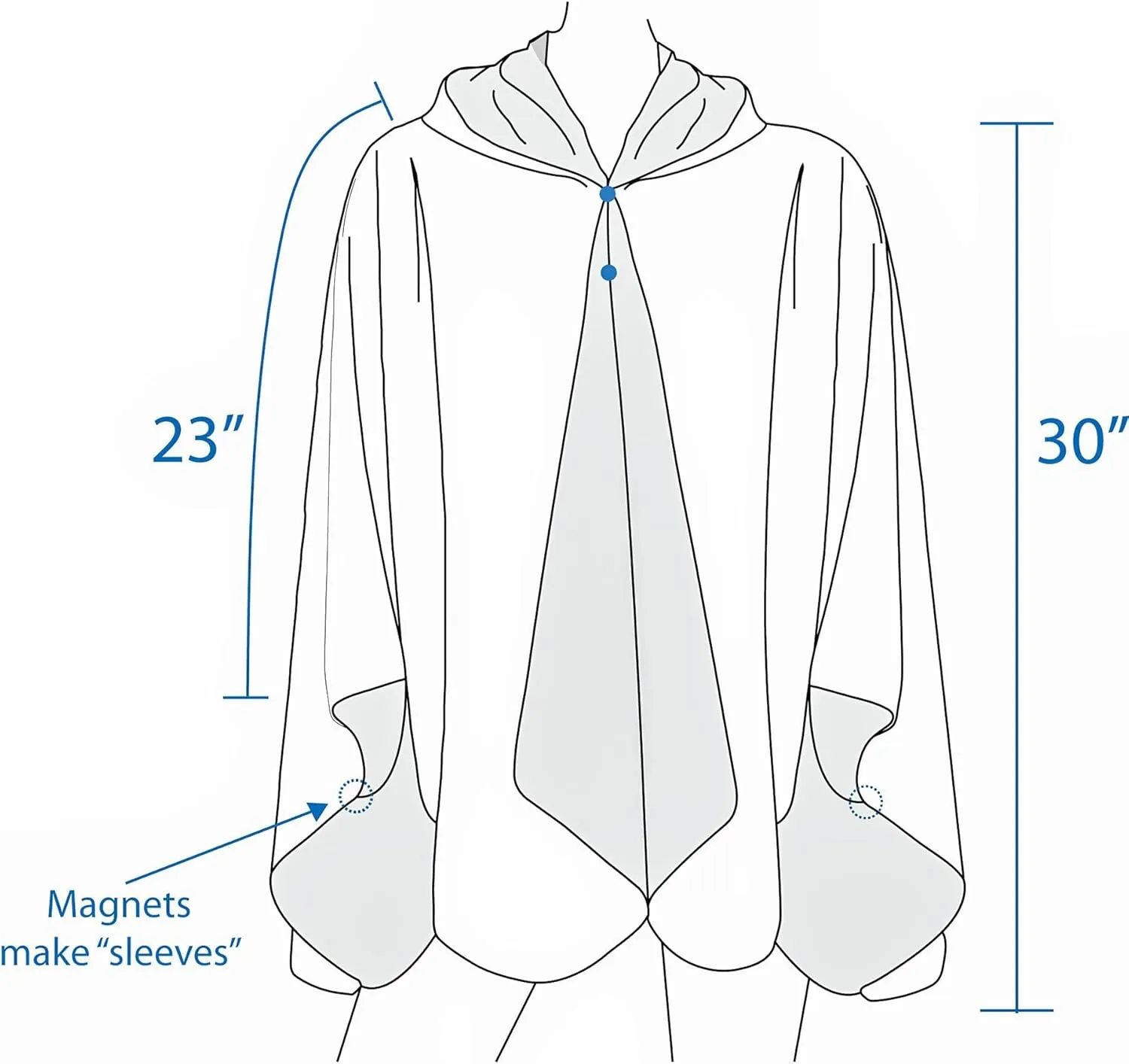 RainCaper Womens Rain Cape Poncho Coat Jacket with Hood Reversible Gorgeous Ultrasoft