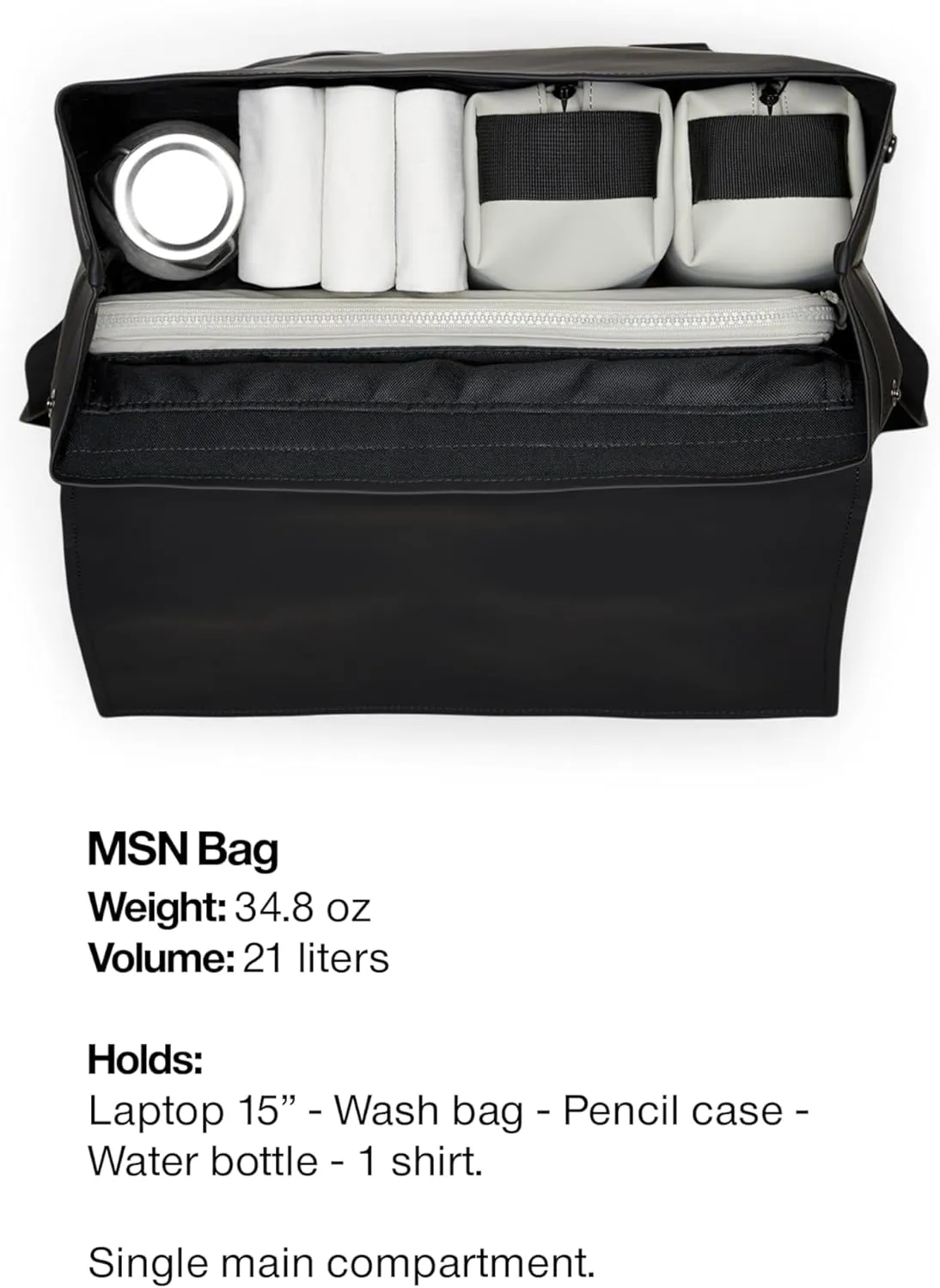 RAINS Messenger Bag, Backpack, Waterproof Classic Contemporary for travel and everyday use - Grey