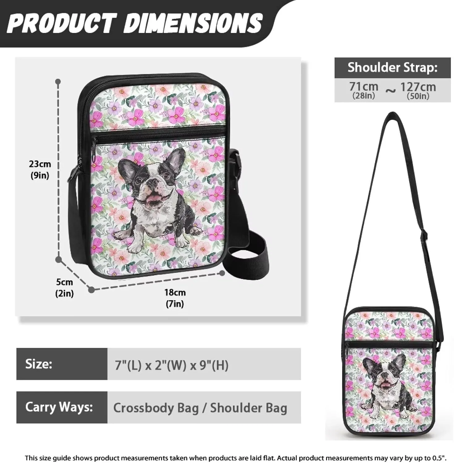 Rchsmod Small Crossbody Bag for Women Men Messenger Bag with Adjustable Strap, Sling Bag Cell Phone Purse with Zipper Closure