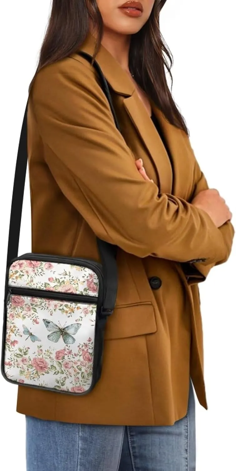 Rchsmod Small Crossbody Bag for Women Men Messenger Bag with Adjustable Strap, Sling Bag Cell Phone Purse with Zipper Closure