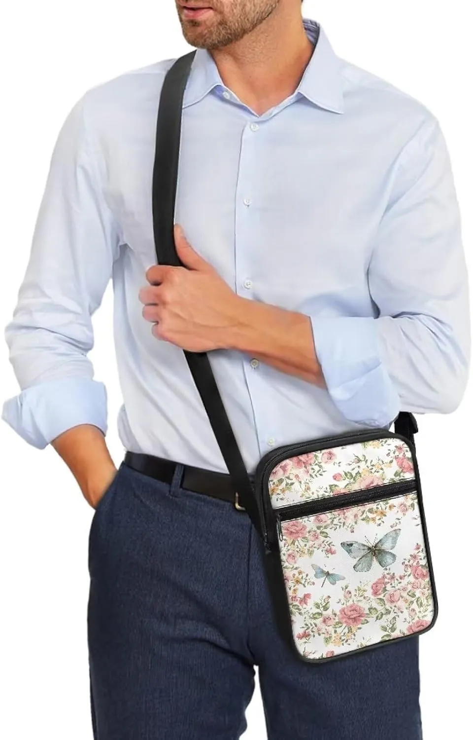 Rchsmod Small Crossbody Bag for Women Men Messenger Bag with Adjustable Strap, Sling Bag Cell Phone Purse with Zipper Closure