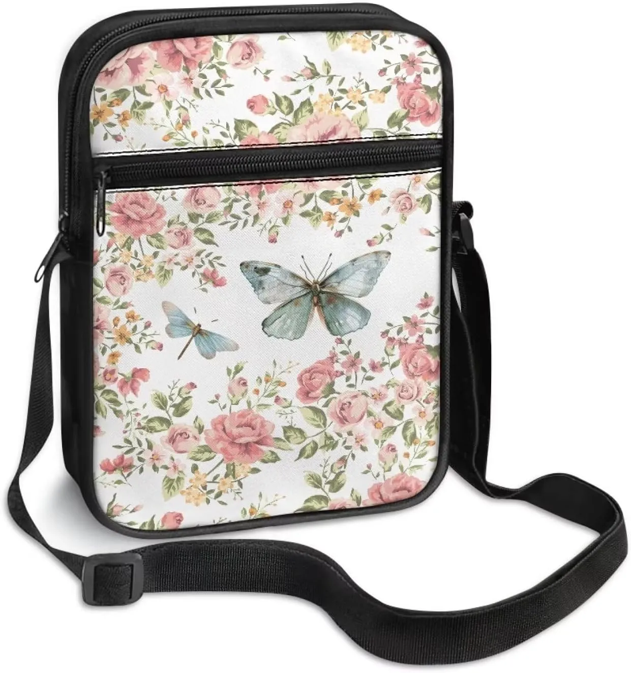 Rchsmod Small Crossbody Bag for Women Men Messenger Bag with Adjustable Strap, Sling Bag Cell Phone Purse with Zipper Closure