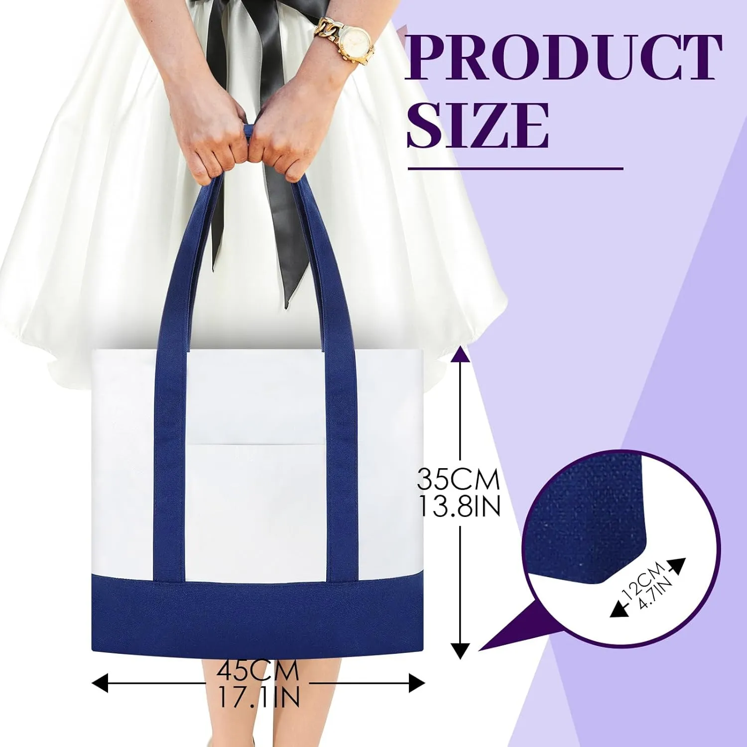 Reginary 10 Pack Large Canvas Tote Bag Bulk, Reusable Natural Plain Cotton Tote for DIY Multipurpose