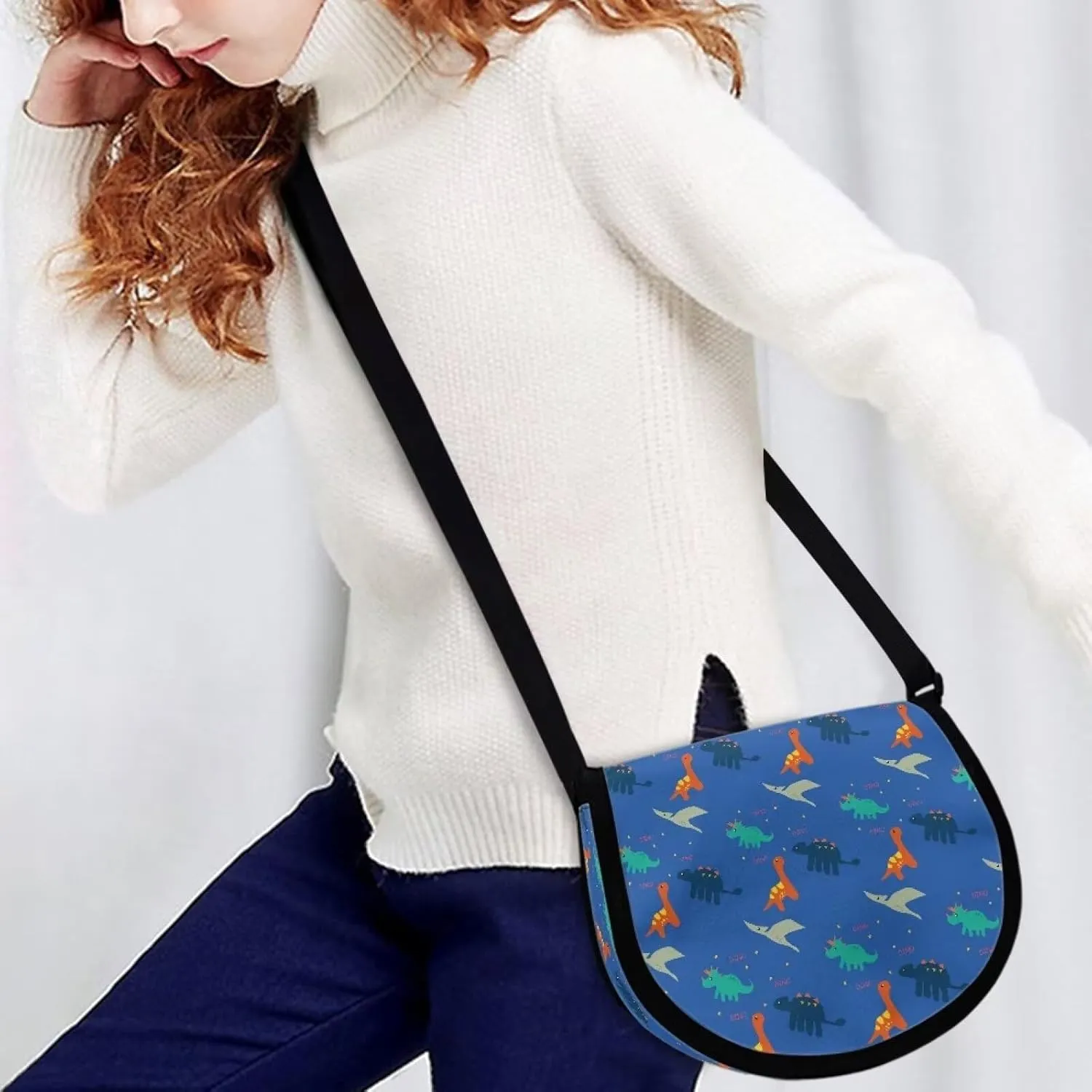Renewold Dinosaur Print Crossbody Purse for Kids Crossbody Cross Body Handbags Cell Phone Wallet Cards Shoulder Bag with Adjustable Strap Messenger Bags Portable for Trip Running School