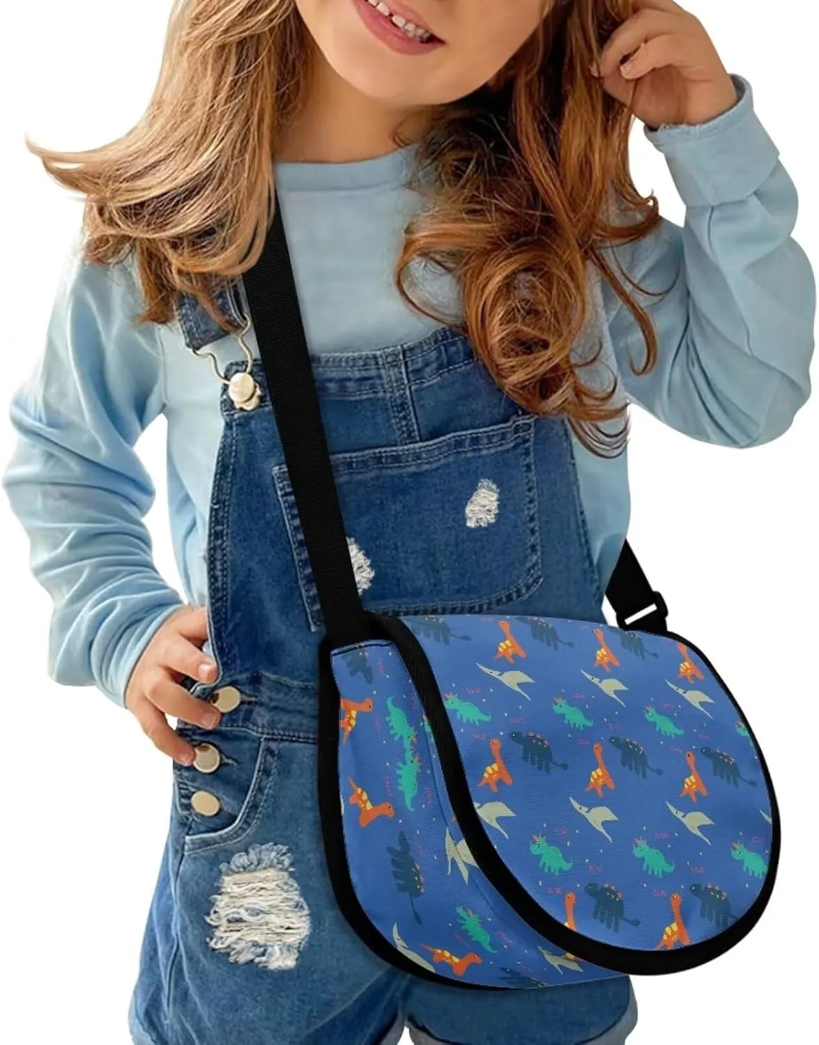 Renewold Dinosaur Print Crossbody Purse for Kids Crossbody Cross Body Handbags Cell Phone Wallet Cards Shoulder Bag with Adjustable Strap Messenger Bags Portable for Trip Running School