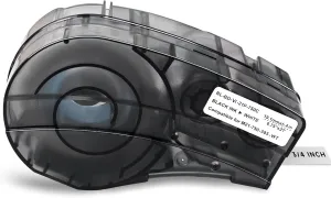 Replacement for Brady Label Tape M21-750-595-WT, All-Weather Vinyl Label Tape 3/4" W 21' L Black on White Compatible with Brady M210 and M210-LAB Printer, for Indoor/Outdoor Equipment Labels, 1Pcs
