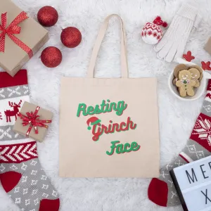 Resting Grinch Face Tote