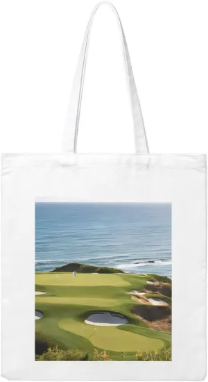 Reusable Heavy-Duty Canvas Tote Bag, Beach Golf Course handbag 15.75x13.87 Inch, Large Eco-Friendly Shopping Tote for Travel, Gym, Gifts, Machine Washable