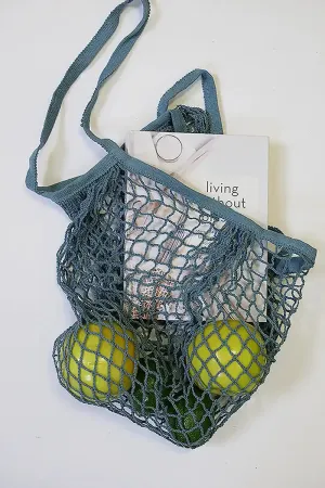 Reusable Shopping Mesh Market bag in Blue