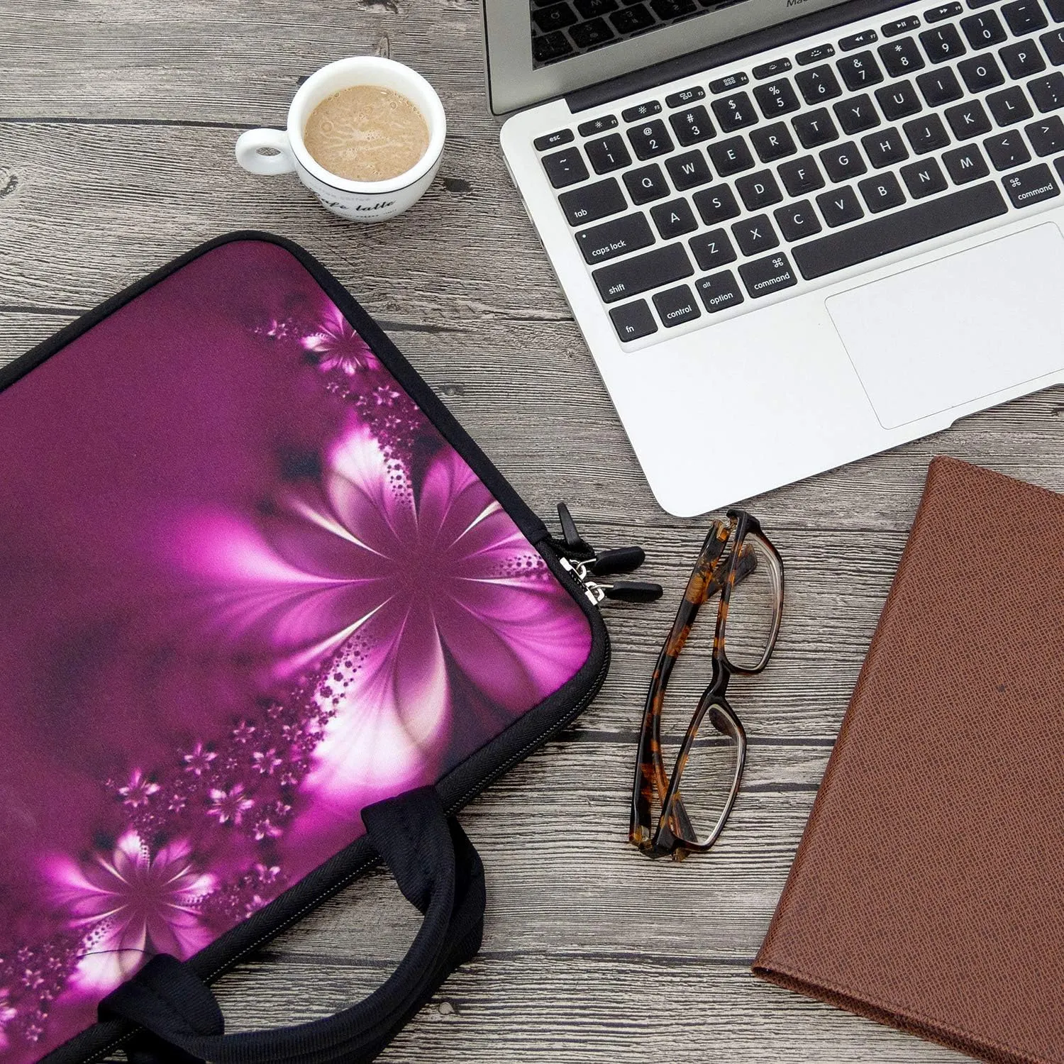 RICHEN 11 11.6 12 12.5 13 inches Case Laptop/Chromebook/Notebook PC Messenger Bag Tablet Travel Case Neoprene Handle Sleeve with Shoulder (11-13.3 inch, Flowers)
