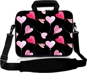 RICHEN 17 inch Laptop Shoulder Bag Carrying Case with Handle Fits 15.6/16/17/17.3/17.4 inch Laptop Notebook (16-17.3 inch, Pink Hearts)