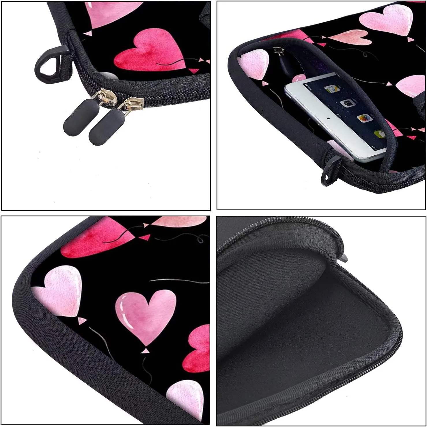 RICHEN 17 inch Laptop Shoulder Bag Carrying Case with Handle Fits 15.6/16/17/17.3/17.4 inch Laptop Notebook (16-17.3 inch, Pink Hearts)