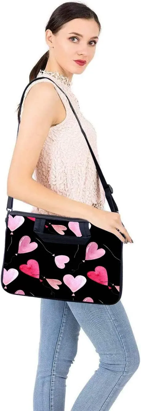RICHEN 17 inch Laptop Shoulder Bag Carrying Case with Handle Fits 15.6/16/17/17.3/17.4 inch Laptop Notebook (16-17.3 inch, Pink Hearts)