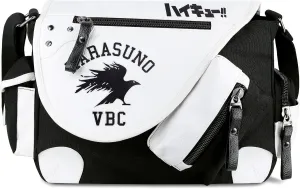 Roffatide Anime Haikyuu Messenger Bag Canvas Crossbody Bag Flap Synthetic Leather Print Shoulder Bag Satchel School Bag