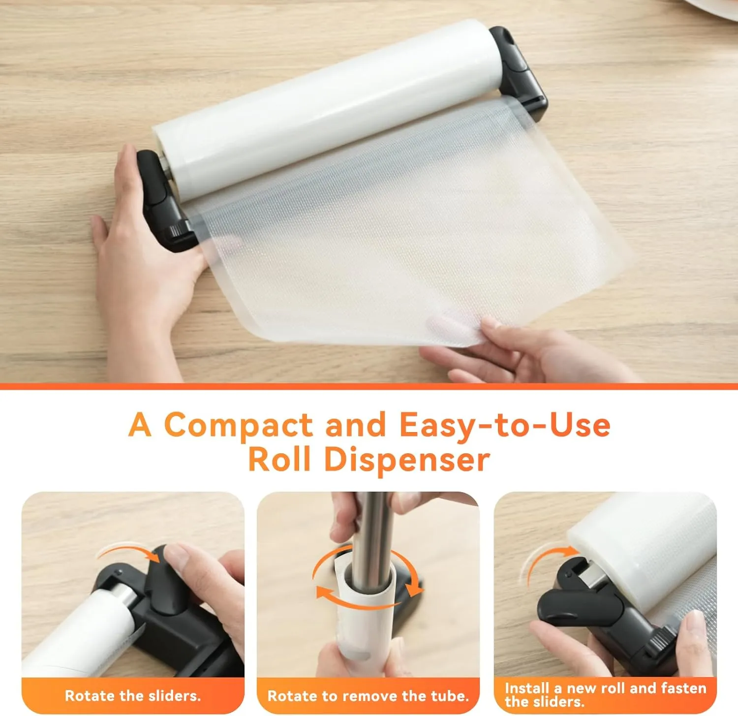 Rolls with Dispenser - 6 Pack 3 Rolls 8"x20' & 3 Rolls 11"x20', Vacuum Sealer Bags, Leakproof Heavy Duty Food Storage for Sous Vide, Meal Prep, Freezer, Compatible with Food Saver, Wevac Core