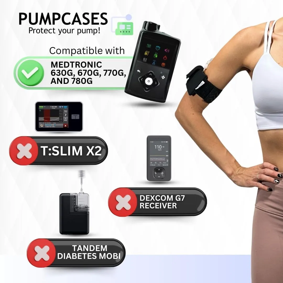 Rose Insulin Pump Arm Belt – Diabetic Insulin Pump Armband – Adjustable Belt Insulin Pump Case – Compatible with Medtronic 780G – Assembled in The USA (Large)