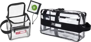 Rough Enough Clear Toiletry Bags for Traveling with Handles Toiletries Cosmetic Pouch Makeup Bags TSA Approved for Men and Women Travel
