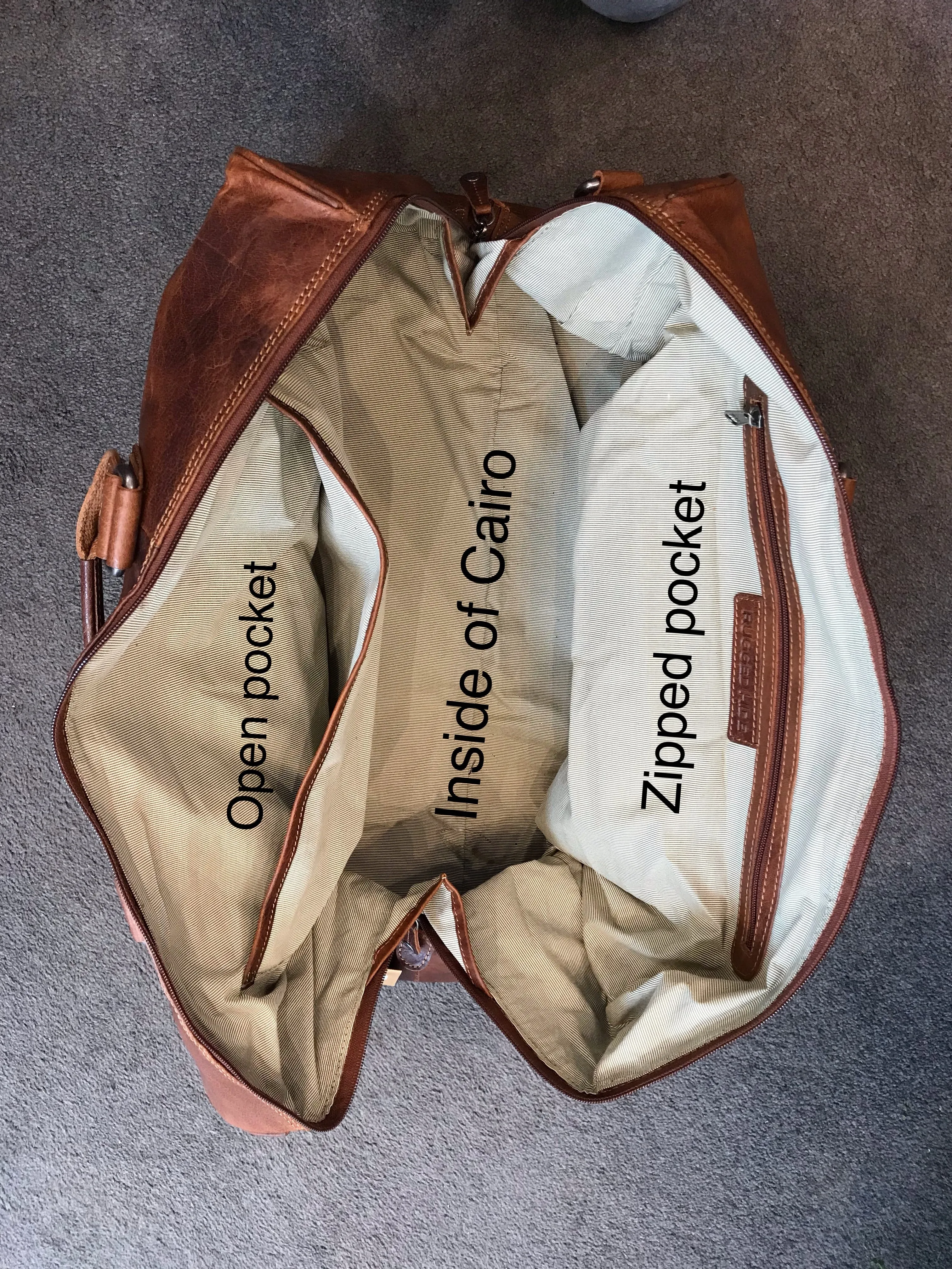 Rugged Hide RH-7320 Cairo Leather Overnight Bag