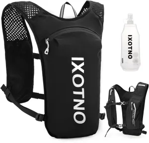 Running Hydration Vest Backpack, 5L Lightweight Running Vest Backpack, Adjustable Chest Straps Running Hydration Vest, with Water Bladder Bag/Soft Flask
