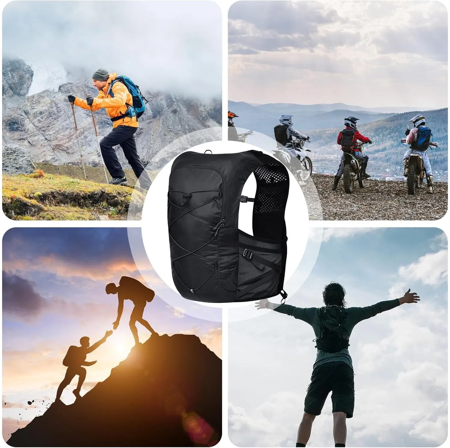 Running Vest Backpack - Outdoor Sports Trail, Running Backpack Trail | Hydration Pack Soft Stable Carry System Enhanced Comfort, Multipurpose Racing Hiking Fitness Bag for Sports Cycling Hiking