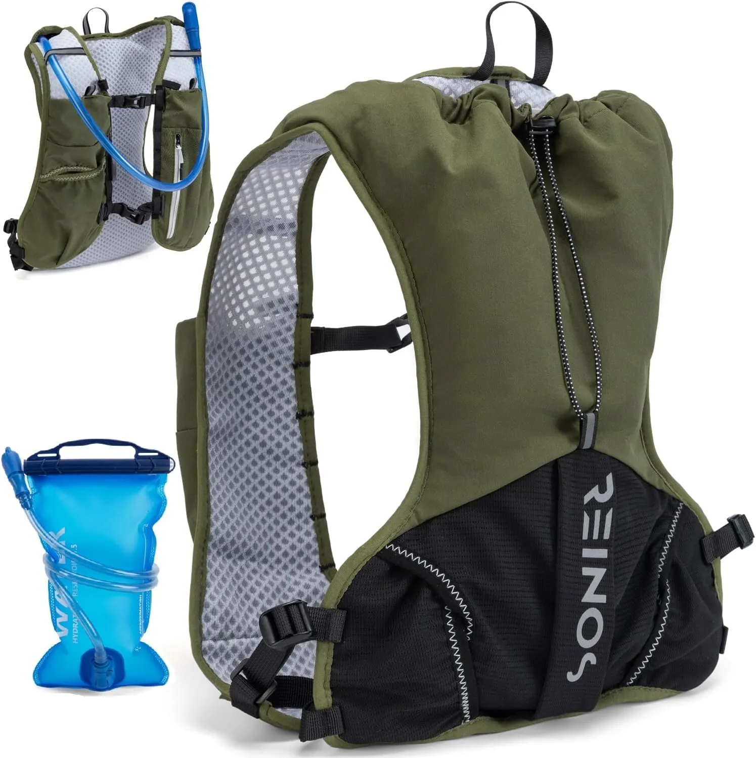 Running Vest for Women and Men Lightweight Hydration Backpack Pack with 1.5L Water Bladder Bag Running Gear Accessories for Hiking Trail Cycling Marathon