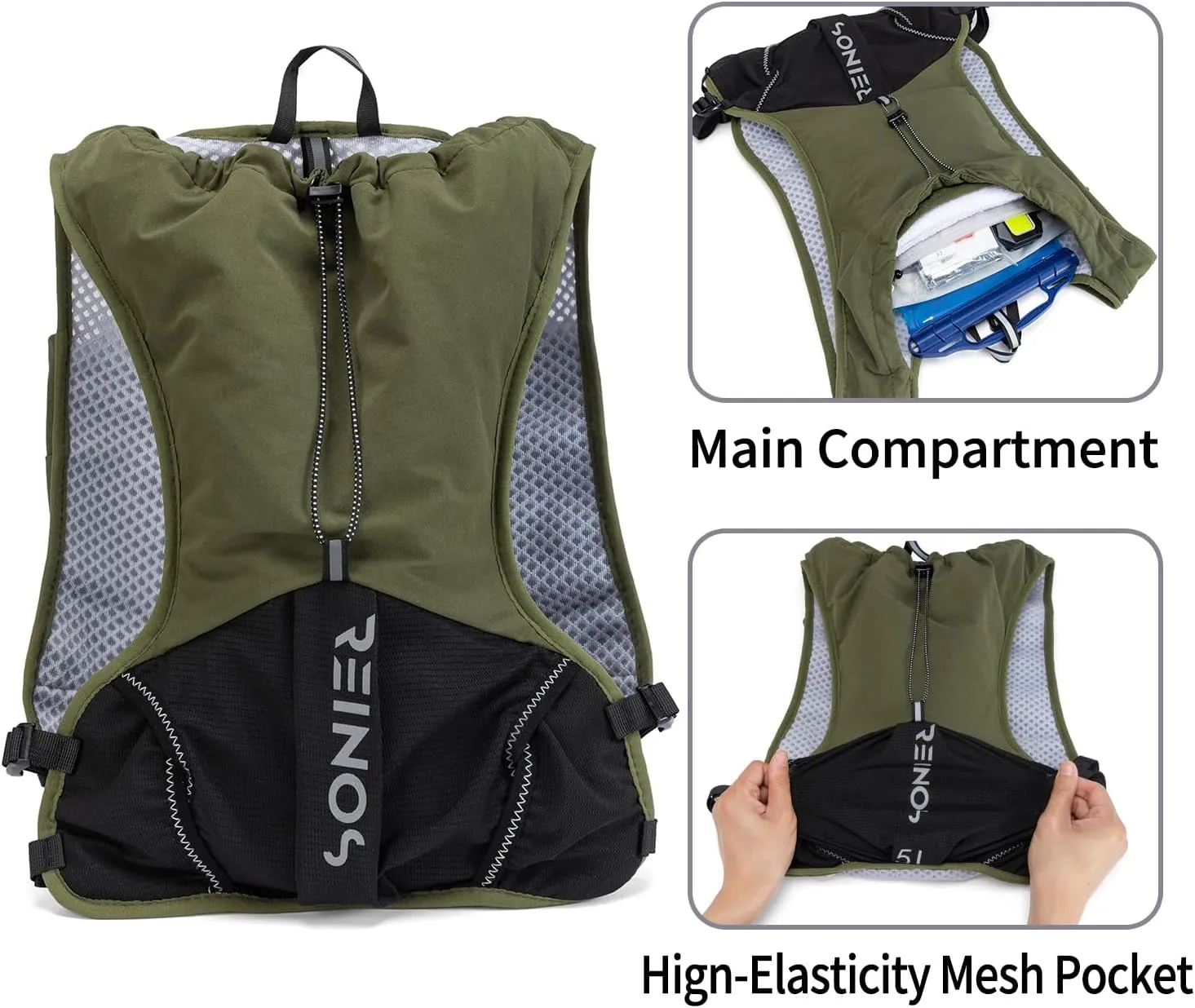 Running Vest for Women and Men Lightweight Hydration Backpack Pack with 1.5L Water Bladder Bag Running Gear Accessories for Hiking Trail Cycling Marathon