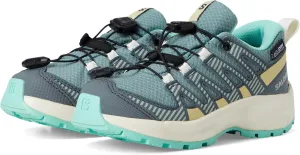 Salomon Xa Pro V8 Waterproof (Little Big Kid) Sneaker, Trooper/Turbulence/Aruba Blue, 10.5 US Unisex