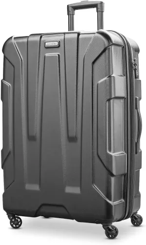 Samsonite Centric Hardside Expandable Luggage with Spinner Wheels, Black, Checked-Large 28-Inch