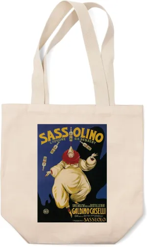 Sassolino Liquore da Dessert, Vintage Advertisement (100% Cotton Canvas Reusable Tote Bag)