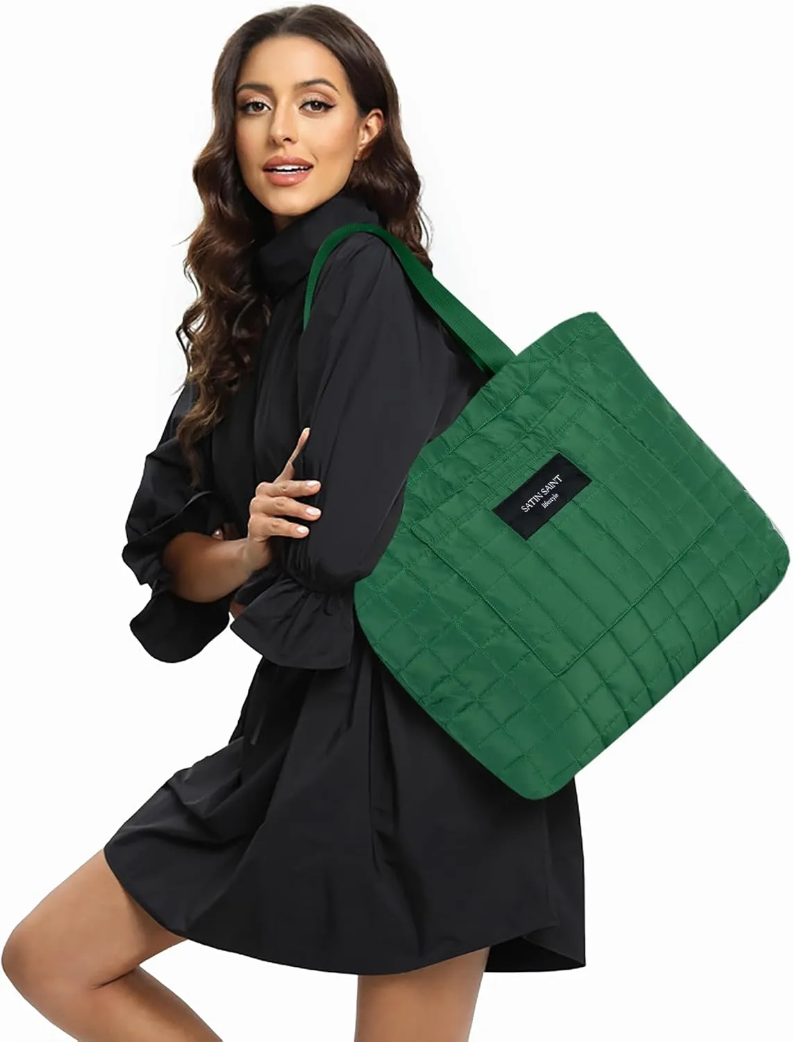 SATINSAINT Large Tote Travel Bag for Women, Lightweight Quilted Carry-All Shoppers Tote for Travel, Work, Gym and Casual Use
