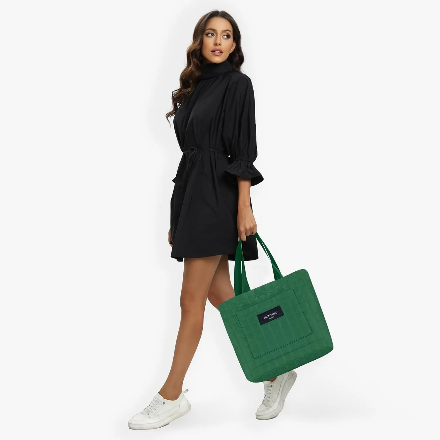 SATINSAINT Large Tote Travel Bag for Women, Lightweight Quilted Carry-All Shoppers Tote for Travel, Work, Gym and Casual Use