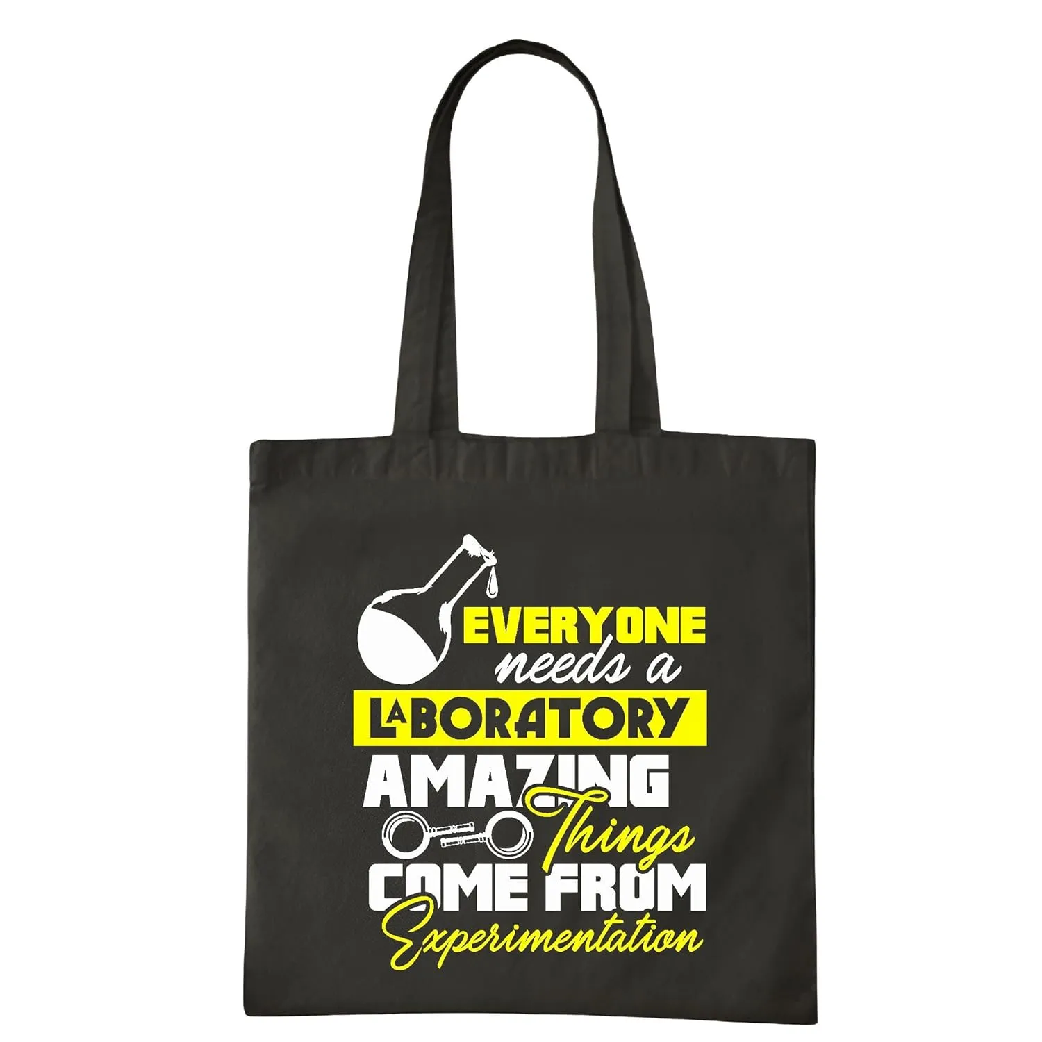 Science Lab Biology Gift for Everyone Who Loves Experimentation and Amazing Things Navy Black Multicolor Canvas Tote Bag