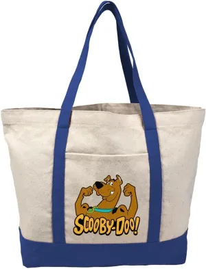Scooby-Doo! Flex Canvas Tote Bag With External Pocket, Reusable Shoulder Bag for Shopping, Beach, Royal