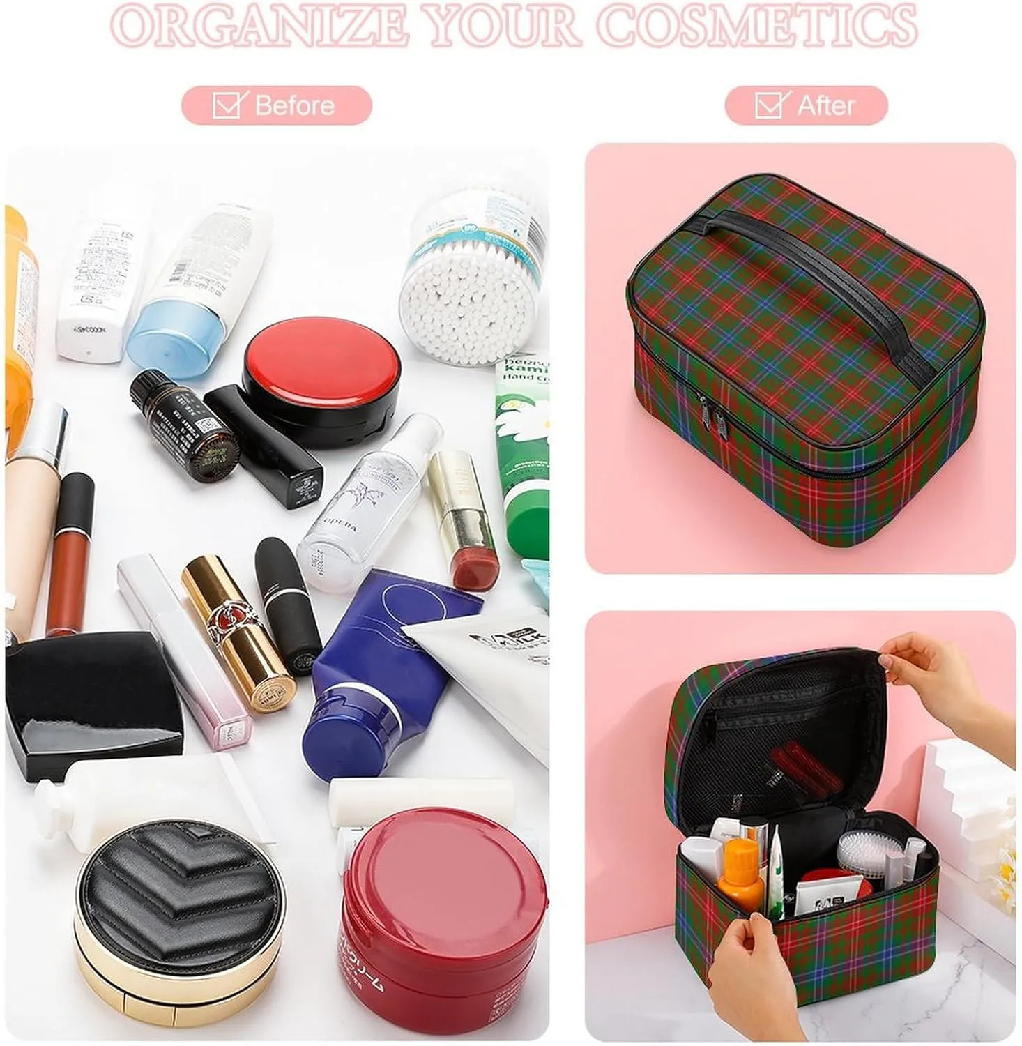 Scottish Clan Wilson Tartan Plaid Large Capacity Soft And High-value Practical Makeup And Wash Bag